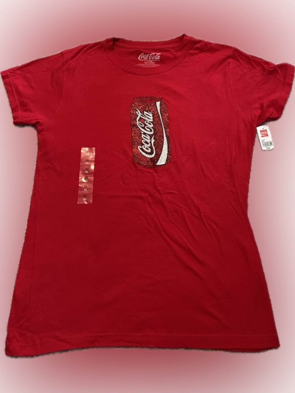 Coca-Cola Red Tee with Sparkle Can Emblem NWT